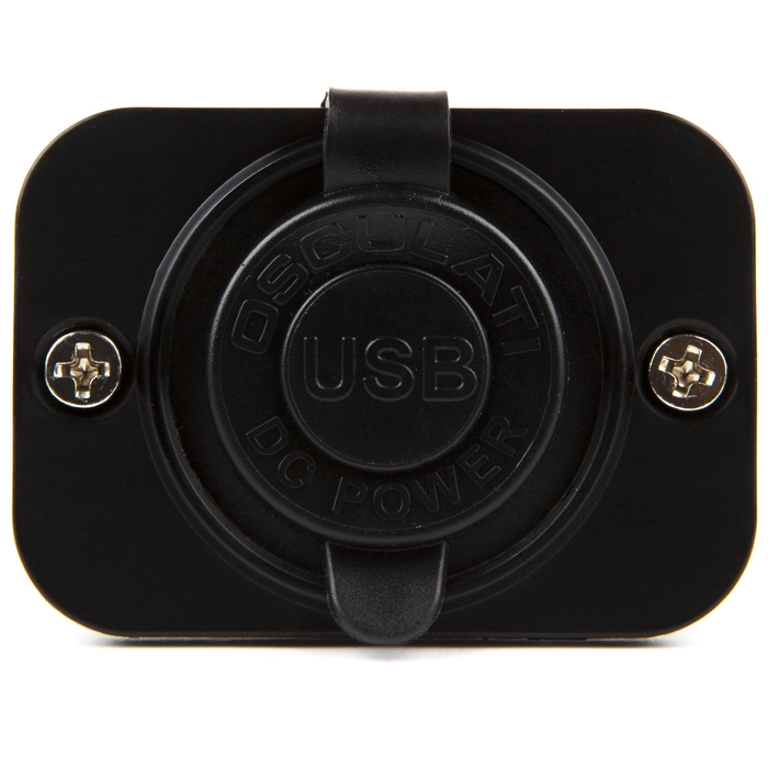 Dobbel innfellbar USB-kontakt (svart) 12V