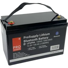 ProSupply Lithium 12V BT LiFePO4 Batteri 100Ah BMS 100A