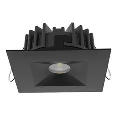 Quick Wholly AG1M 4W LED downlight, sort/firkantet/65°/dybde 30,5mm