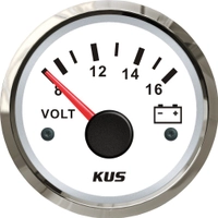 KUS Instruments NMEA2000 8-16V voltmeter Ø52mm (hvit/rustfri)