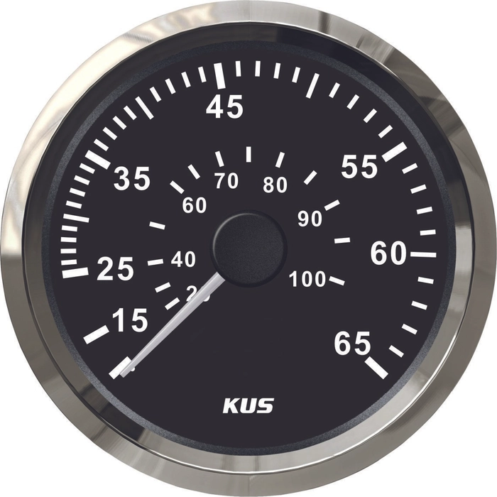 KUS Instruments NMEA2000 0-60 knop hastighetsmåler Ø85mm (sort/rustfri)