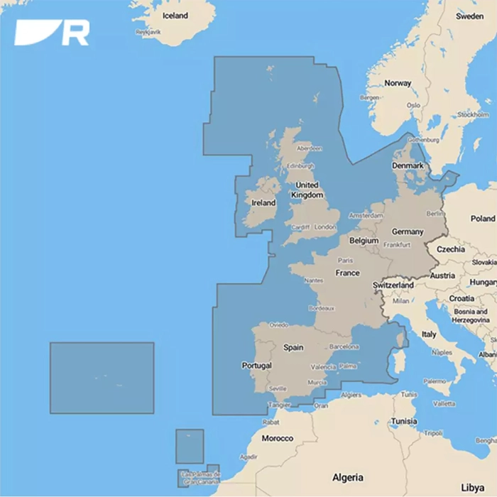 Raymarine LightHouse elektronisk sjøkart (Vest-Europa)