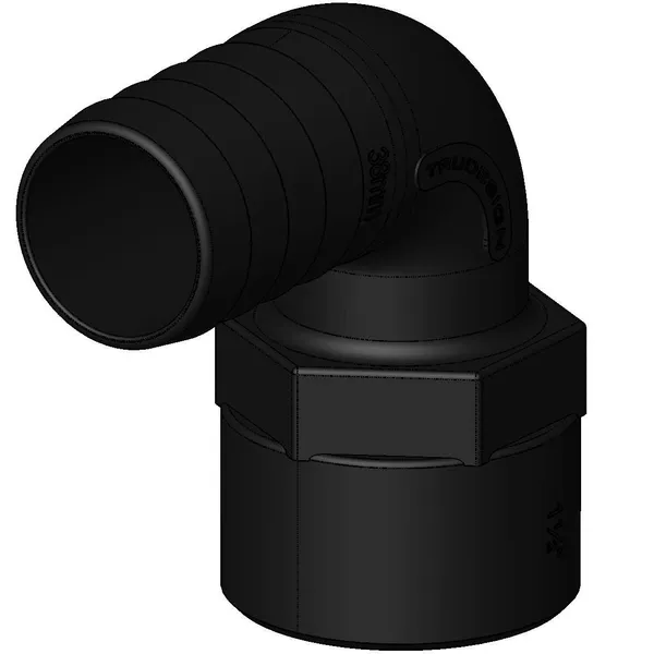 Trudesign 90 grader slangetilkobling hun 2" (50mm slangestuss)