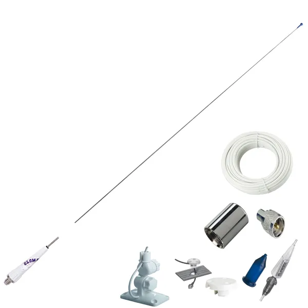 Glomex VHF antenne RA106 stålpisk 0,9m 4,5m kabel