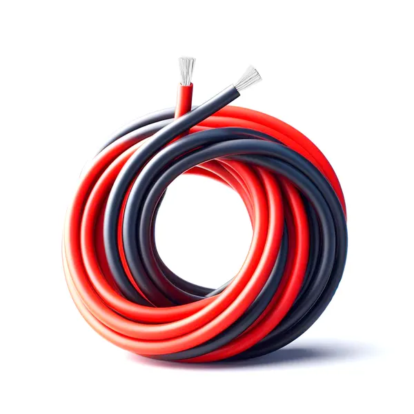 Kabel fortinnet sort/rød