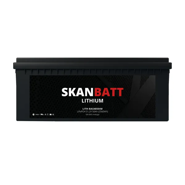 Skanbatt Lithium 48V 50Ah LiFePo4 batteri, 50A BMS, IP67
