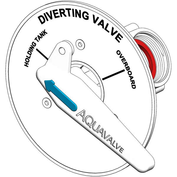 Trudesign Aquavalve innfelt 3-veis ventil for toalett/septiktank