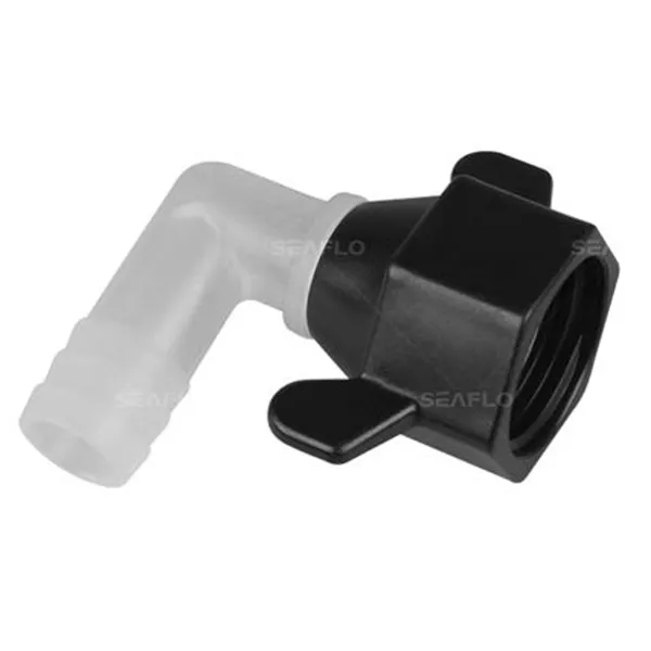 Slangenippel Plast 1/2''x1/2'' vinkel for Seaflo/Shurflo