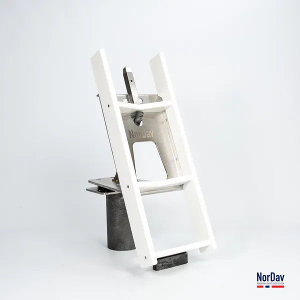 NorDav H Swivel Davit, syrefast stål hvit