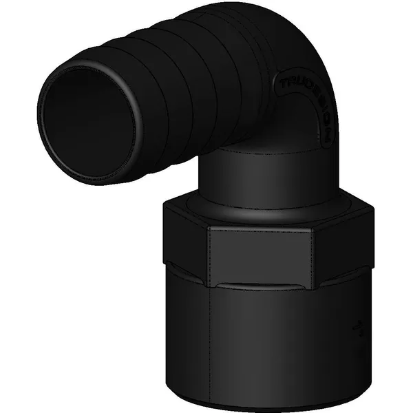 Trudesign 90 grader slangetilkobling hun 1" (25mm slangestuss)