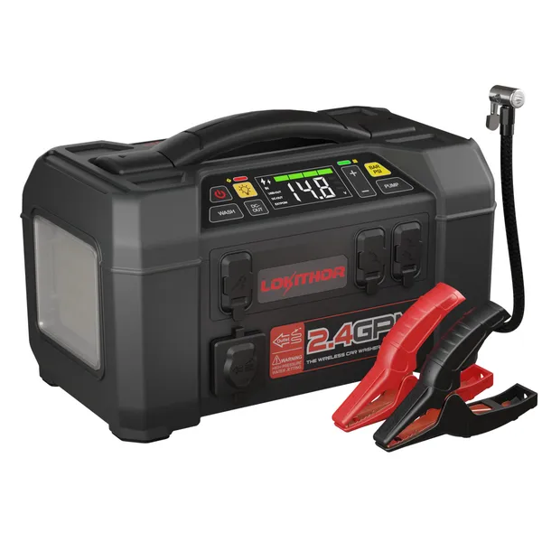 Lokithor AW401 Lithium Startbooster 12V 2500A-150 PSI Luftkompressor-1.5 MPA høytrykkspyler