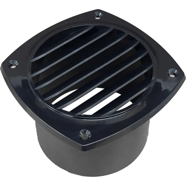 Osculati Ventilrist 125x125mm m/100mm Slangestuss Sort