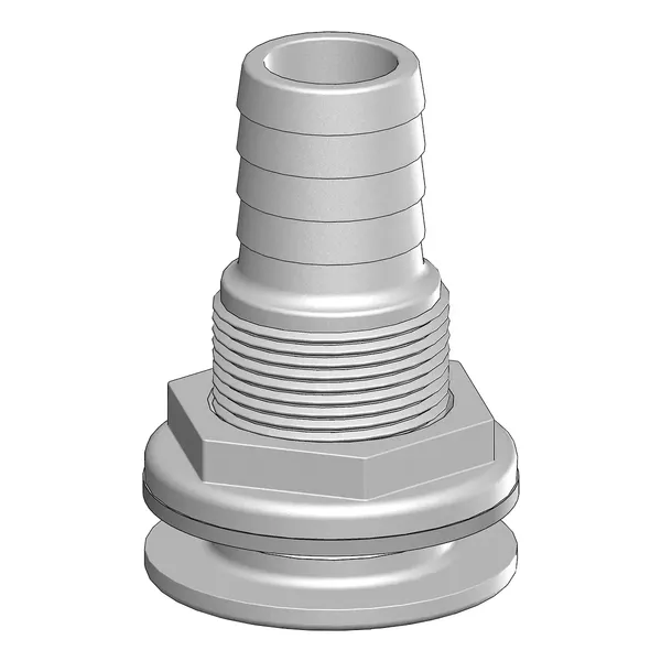 TruDesign Skroggjennomføring 1 1/4" - 32mm BSP stuss - Hvit