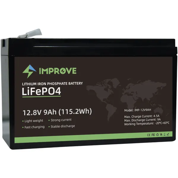 Improve Lithium 12V LiFePO4 batteri 12Ah med 12A BMS