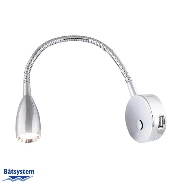 Båtsystem Leia LX1 LED vegglampe med USB-lader.