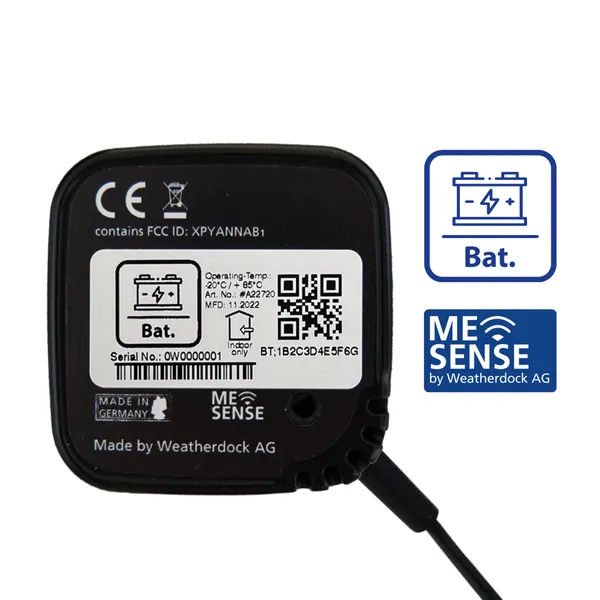 Weatherdock Me Sense batterisensor, IoT Bluetooth