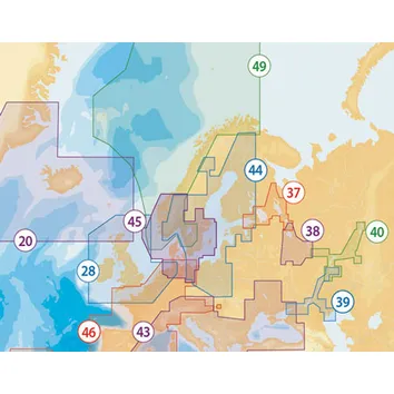 NAVIONICS+  blank kartbrikke, last inn ett av områdene listet opp  (SD-brikke)