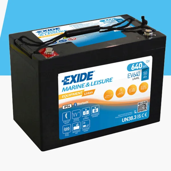Exide EV640S Equipment Li-ion 12V 50Ah Lithium LifePO4-batteri-50A BMS-HEAT