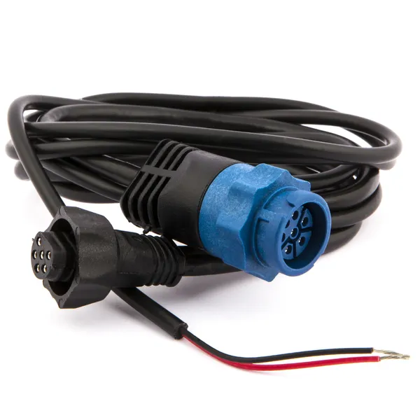 Lowrance adapterkabel for giver, svart og blå plugg