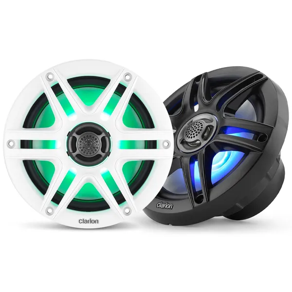 Clarion Marine Premium Høyttalere 6,5" RGB hvit/sort sportsgrill
