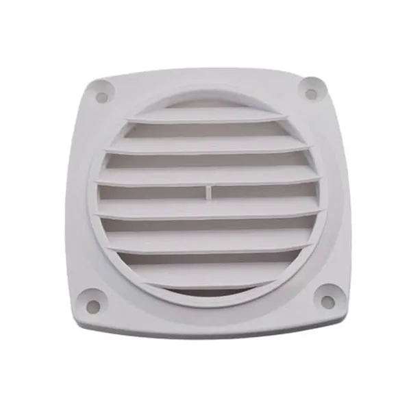 Ventilrist 92x92 mm, uten slangestuss, Hvit