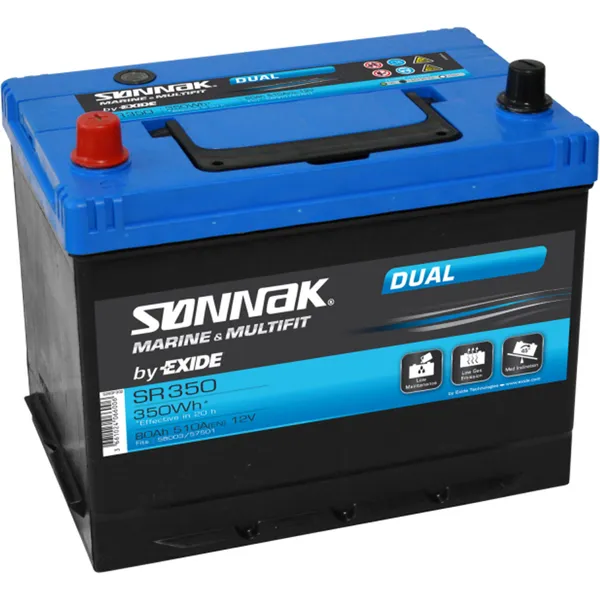 Exide Sønnak Dual SR350 12V 80 Ah blybatteri