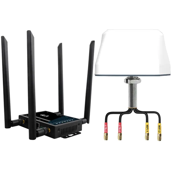 LTC Mobil 4G router med ekstern antenne 12/24/220 Volt