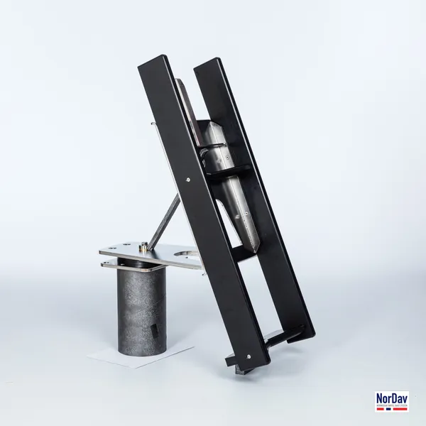 NorDav H Swivel Davit, syrefast stål sort