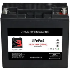Skanbatt  Lithium Bluetooth LiFePo4 12V batteri 20Ah med 30A BMS