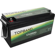 Topband Lithium 12V LiFePO4-batteri 200Ah med 150A BMS