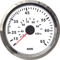 KUS Instruments NMEA2000 0-60 knop hastighetsmåler Ø85mm (hvit/rustfri)
