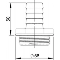 Trudesign slangekobling til 3-veis ventil 1" (25mm)