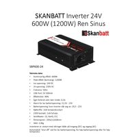 Skanbatt SBP600-24 600W ren sinus-inverter