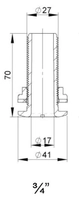 Trudesign 3/4" (19 mm) utenpåliggende skroggjennomføring i kompositt