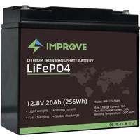 Improve Lithium 12V LiFePO4 batteri 20Ah med 20A BMS