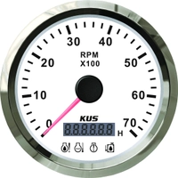 KUS Instruments NMEA2000 turteller Ø85mm (hvit/rustfri)