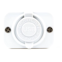 Dobbel innfellbar USB-kontakt (hvit) 12V