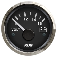 KUS Instruments analogt voltmeter Ø52mm (sort/rustfri)