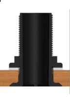 Trudesign 1/2" (13 mm) nedsenket skroggjennomføring i kompositt