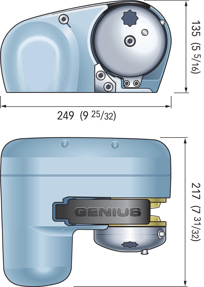 Quick Genius GP2 2000 FF 12V 800W ankervinsj, 6 mm kjetting, frittfall