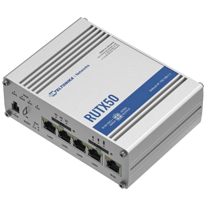 Teltonika RUTX50 WiFi 5G-router, 12V marinepakke