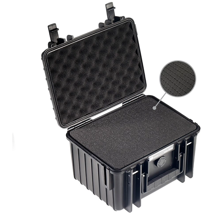B&W Outdoor Cases Type 2000 SI sort oppbevaringskasse med skuminnlegg (6,6 liter)