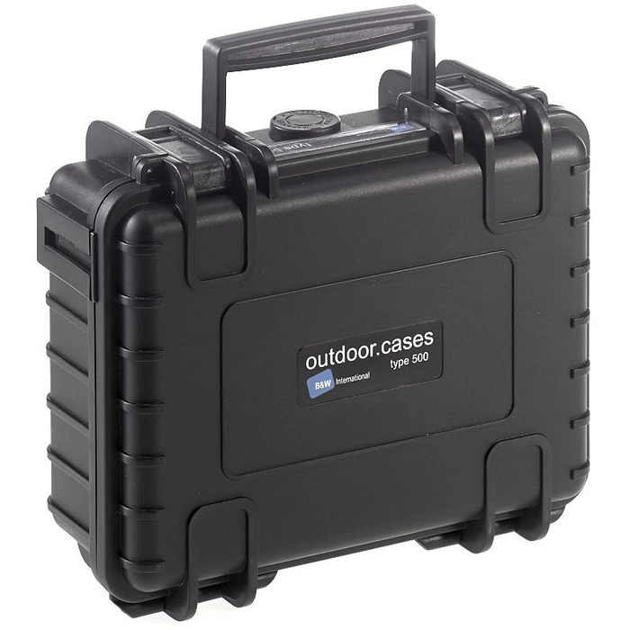 B&W Outdoor Cases Type 500 SI sort oppbevaringskasse med skuminnlegg (2,3 liter)