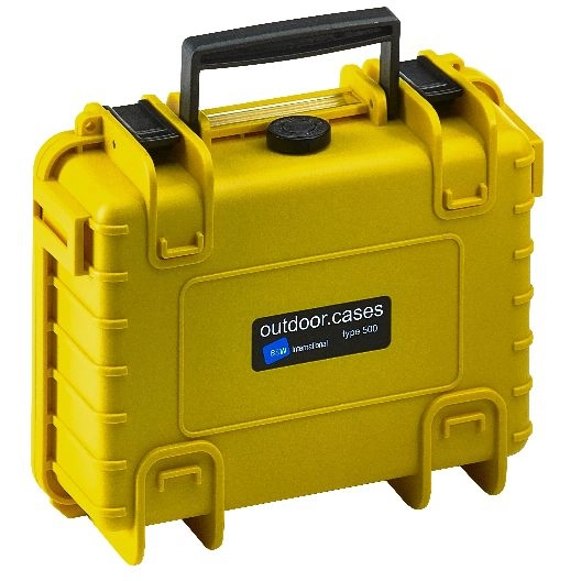 B&W Outdoor Cases Type 500 SI gul oppbevaringskasse med skuminnlegg (2,3 liter)