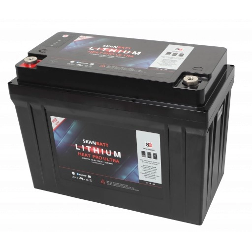 Skanbatt Lithium Heat Pro Ultra 12V LiFePo4 batteri 100Ah med 150A BMS