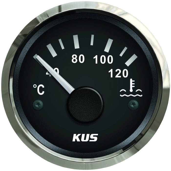 KUS Instruments NMEA2000 vanntemperaturmåler Ø52mm (sort/rustfri)
