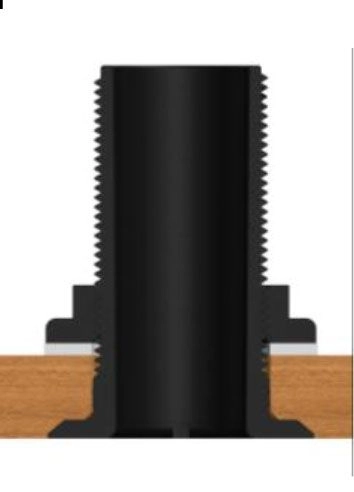 Trudesign 1 1/4" (32 mm) nedsenket skroggjennomføring i kompositt