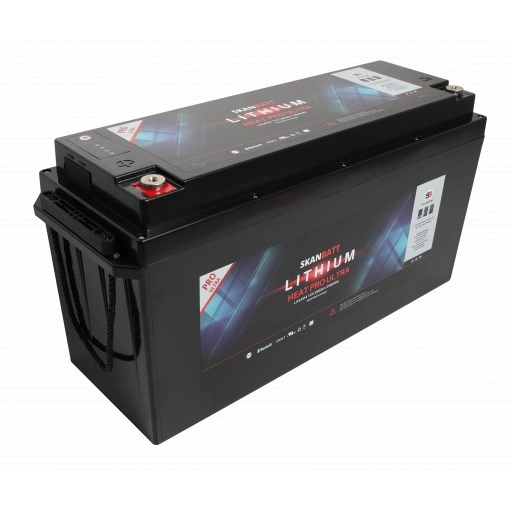 Skanbatt Lithium Heat Pro Ultra 12V LiFePo4 batteri 200Ah med 200A BMS
