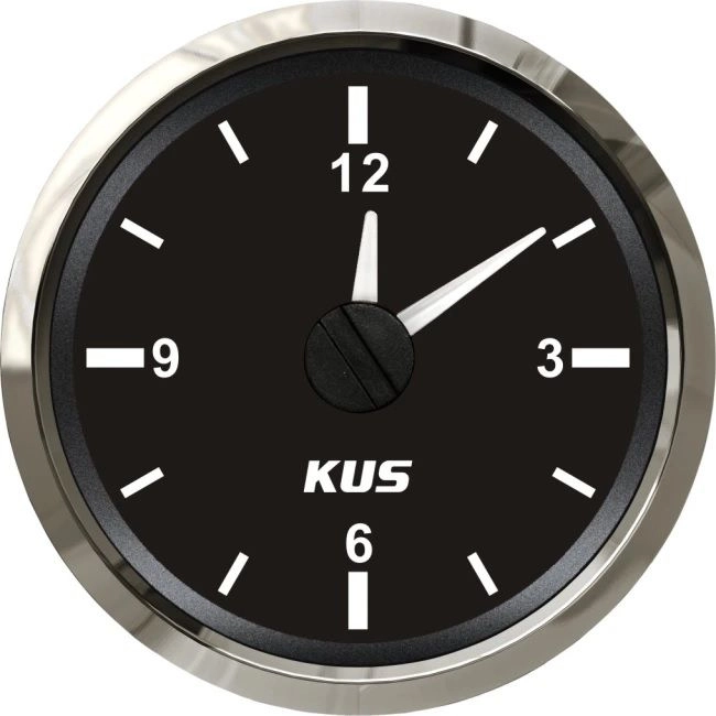 KUS Instruments analog quartsur Ø52mm (sort/rustfri)