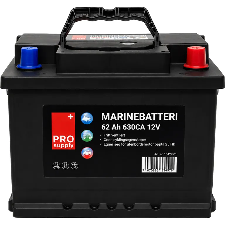 ProSupply marinebatteri 12V 62Ah 480CCA